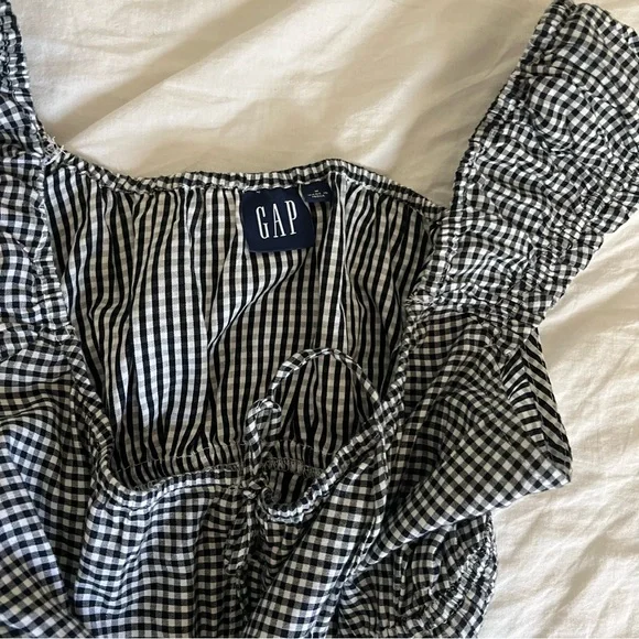 Gap Gingham Tie-Front Smocked Waist Mini Dress - Picture 3 of 3